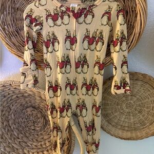 Easter/Bunny Print Beige Baby One-Piece Pajamas - Bamboo